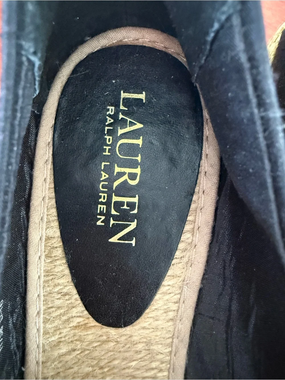 Lauren Ralph Lauren Black Peep-Toe Espadrille Flats
